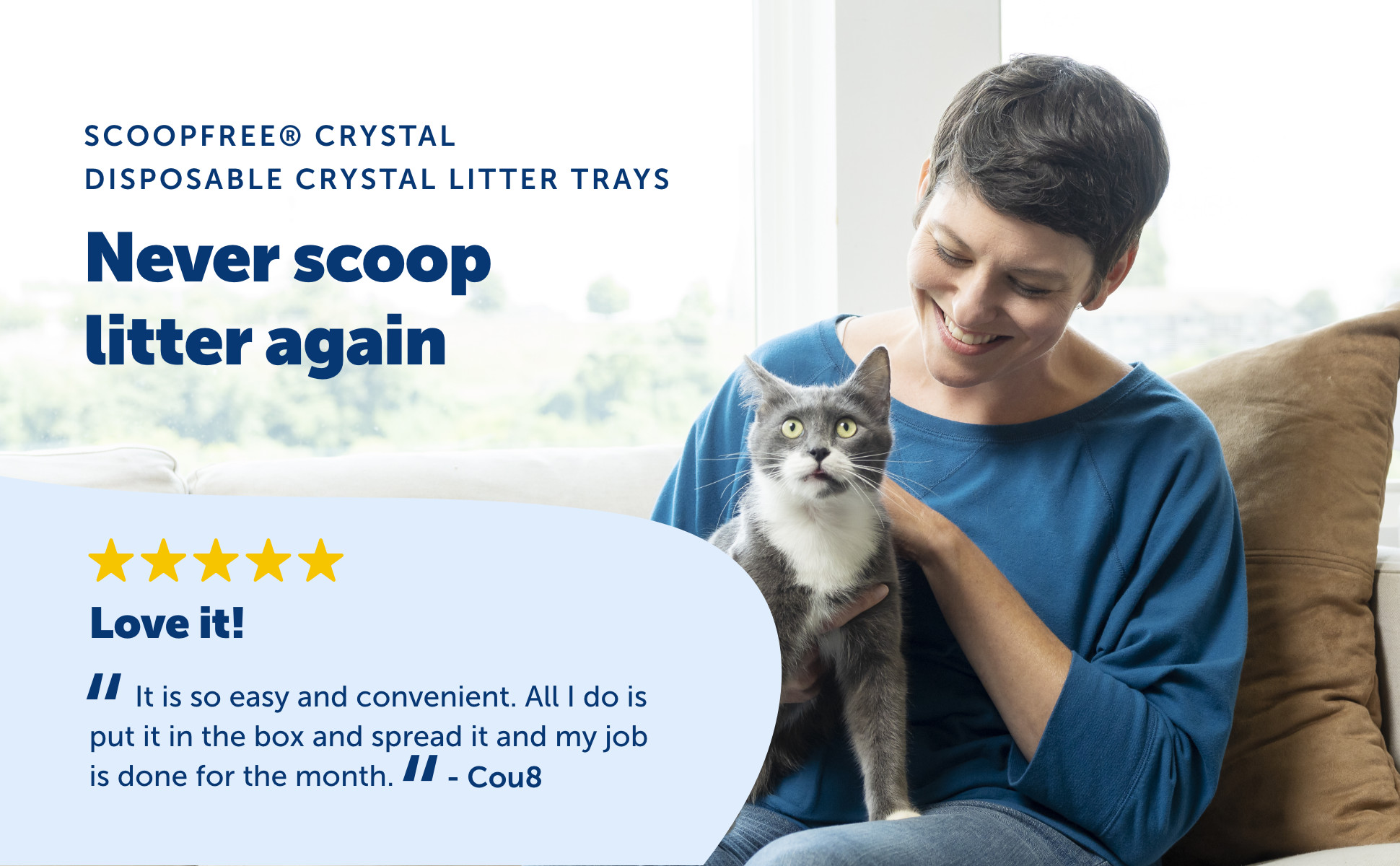 ScoopFree by PetSafe Disposable Crystal Lavender Litter Tray for Cats, 1.6  fl. oz., Pack of 1