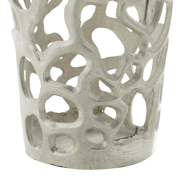 Litton Lane Silver Coral Aluminum Decorative Vase 37665 - The Home Depot