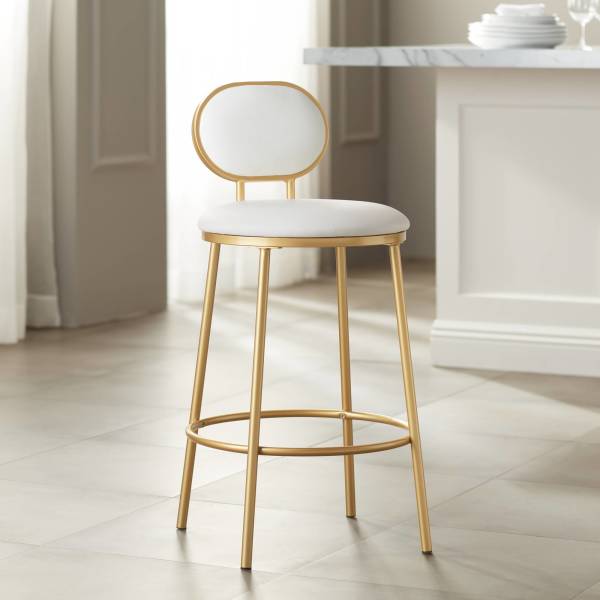 White and gold online bar stool