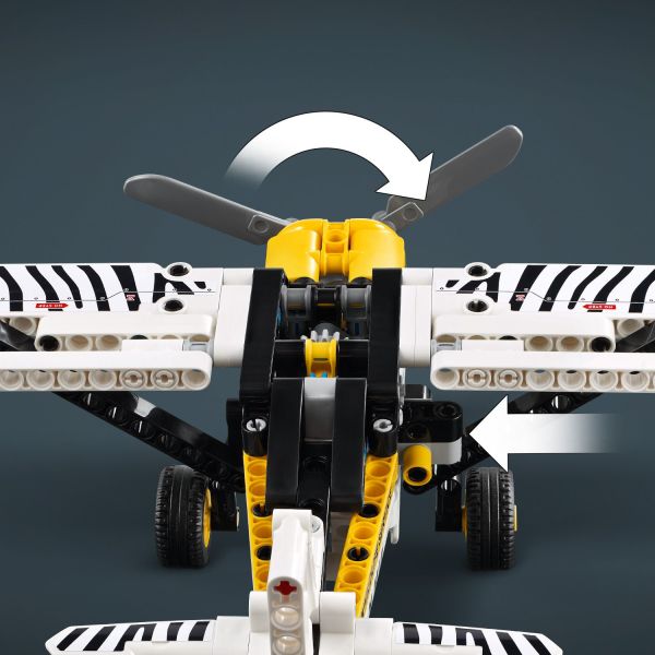 Push the lever to activate the spinning propeller.