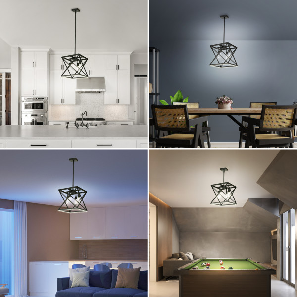 Feit Electric Katalyst 60-Watt 4-Light Matte Black Modern