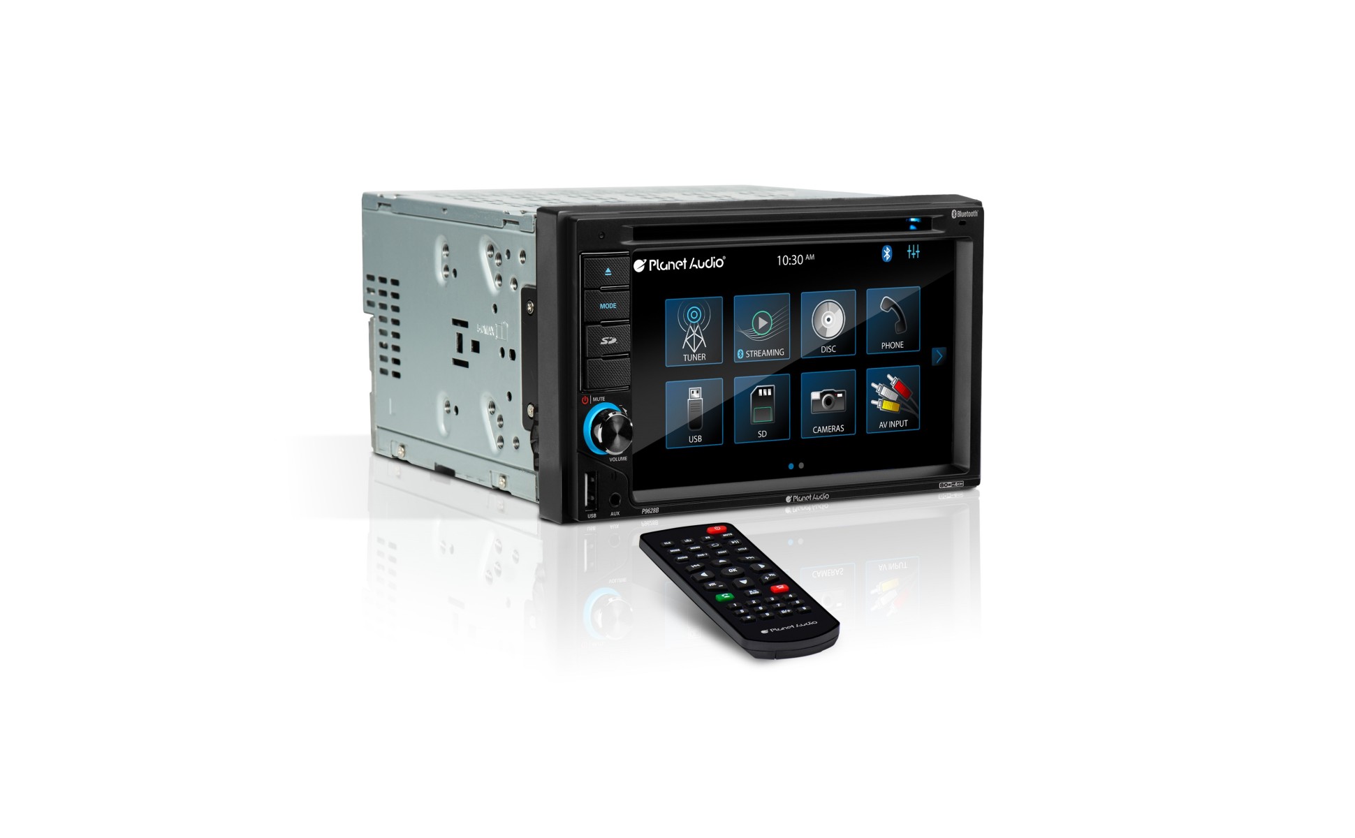 Planet Audio P9628B 6.2” Touchscreen Car DVD Player, Bluetooth 