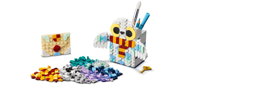 LEGO DOTS Hedwig Pencil Holder 41809, Harry Potter Owl Desk