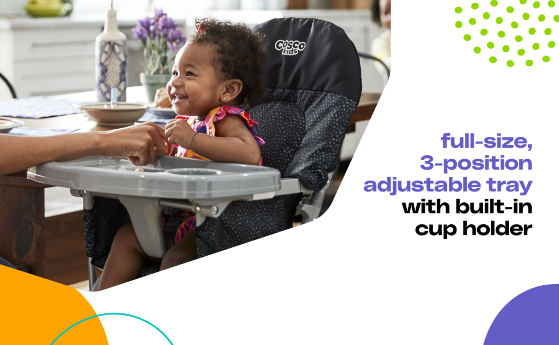 Cosco Kids Simple Fold High Chair, Noir Dot - Walmart.com
