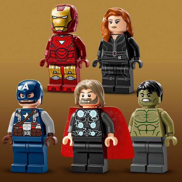 Hulk, Thor, Iron Man, Black Widow and Captain America.