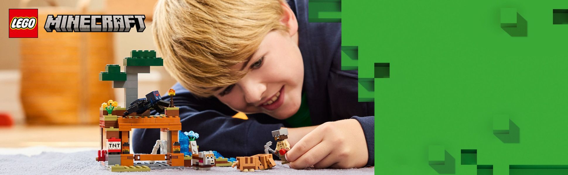 A TNT function blasts away rock to reveal precious ore, kick-starting endless adventures with iconic Minecraft mobs.