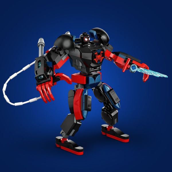 Dynamic action with the highly posable Miles Morales mech.