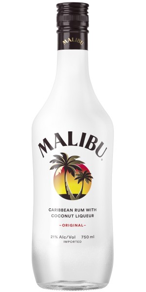 Malibu White Rum with Mango Liqueur, 750 ml Bottle, 21% ABV