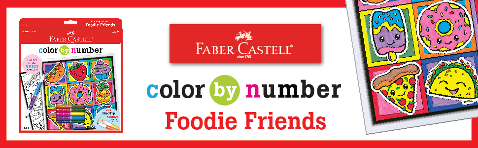 Faber Castell Color by Number Foodie Friends
