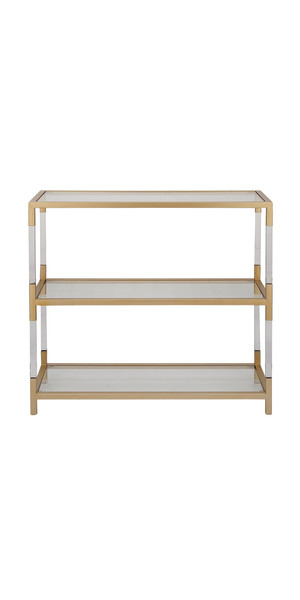 Acrylic Glass, Acrylic & Brass Glass Shelf