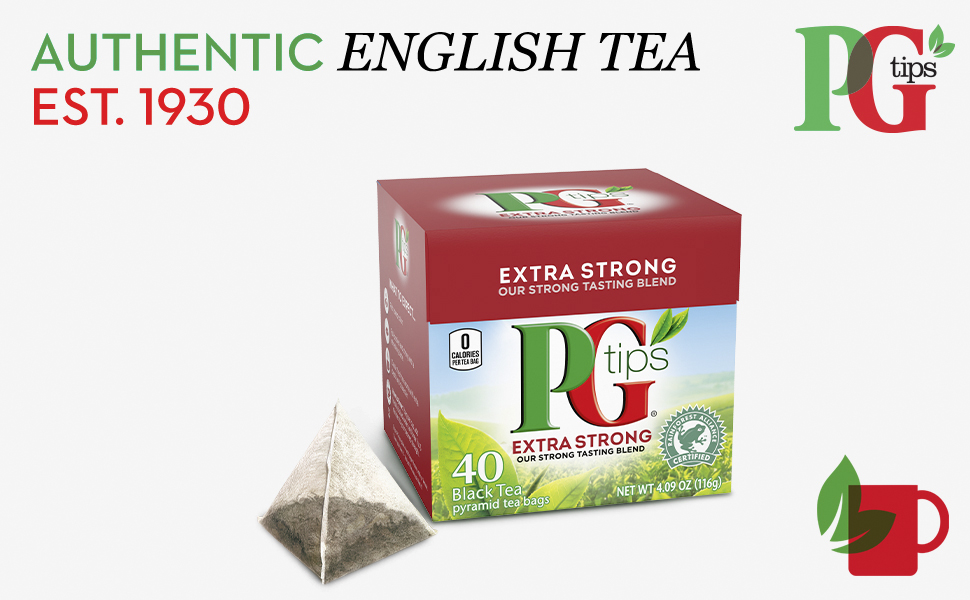 PG Tips Black Tea, Pyramid Tea Bags, 40 ct, 2 pk 