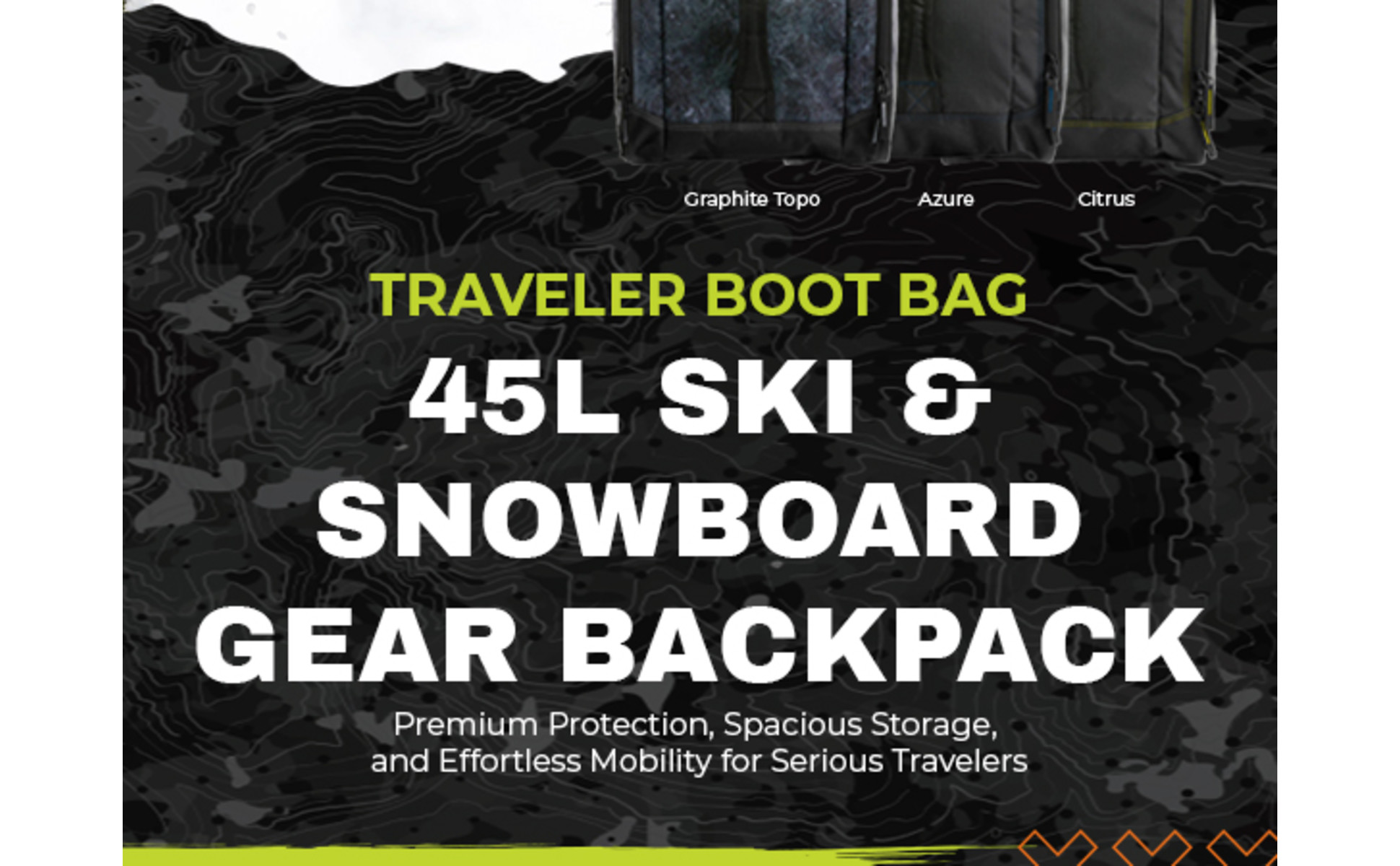 Sportube Traveler Boot Bag, 45L Ski & Snowboard Gear Backpack for