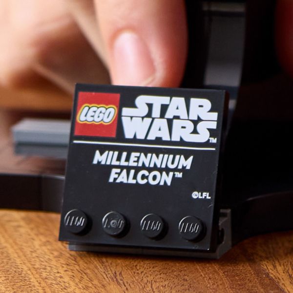 Display the Millennium Falcon at a dynamic angle.