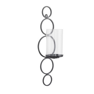 Litton Lane Black Metal Single Candle Wall Sconce 042131 - The Home Depot