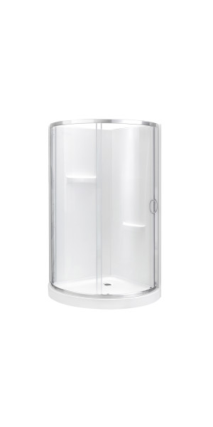 Breeze 34 in. W x 77.24 in. H Framed Corner Shower Kit in Satin Nickel