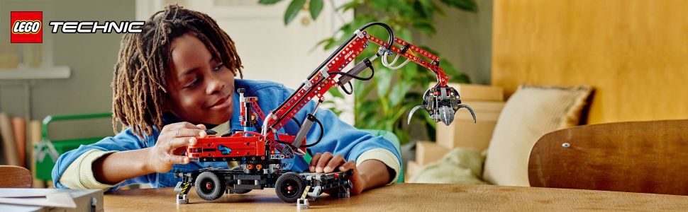 LEGO Technic Material Handler 42144, Mechanical Model Crane Toy