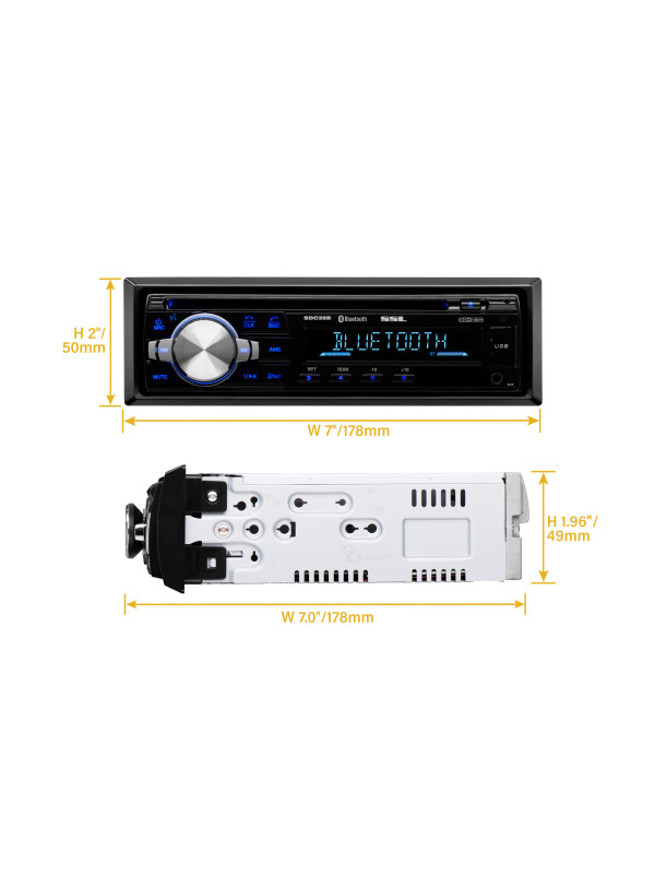 Sound Storm Laboratories SDC26B Car Stereo, Bluetooth CD, USB, AUX Input,  AM/FM