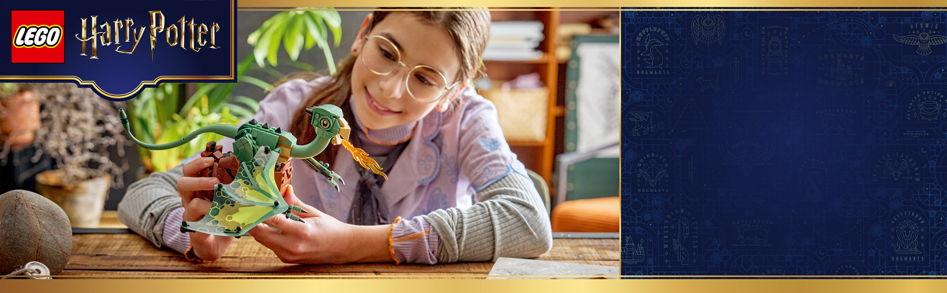 Kids can recreate the moment when Norbert was born with the first 1:1 scale LEGO brick model of Hagrid’s fire-breathing baby dragon.