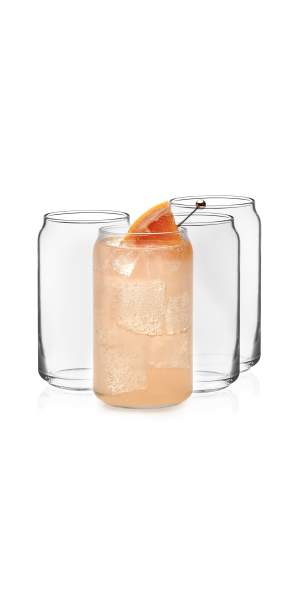 Libbey Classic Can Tumbler Glasses, 16-ounce, Set of 4