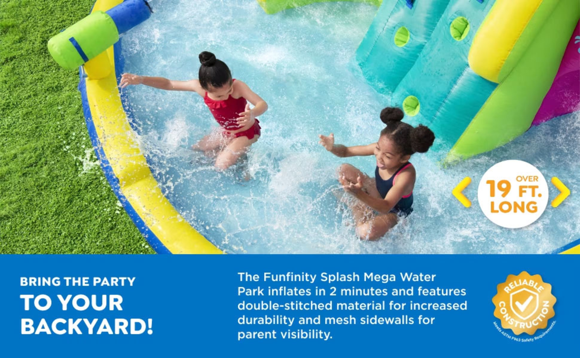 Bestway Funfinity Splash Kids Large Outdoor Inflatable Mega Water