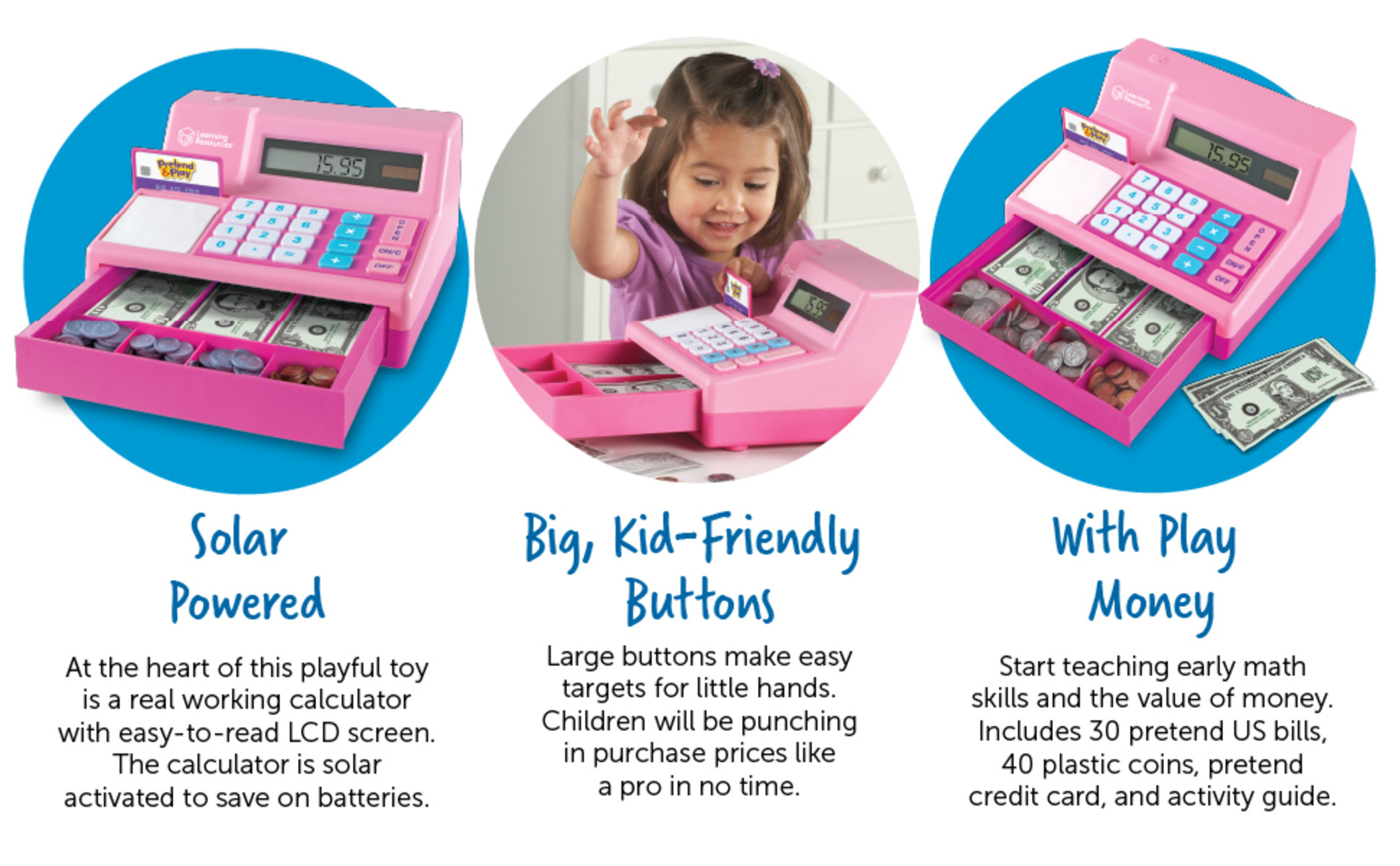 Learning resources cash register 2024 pink