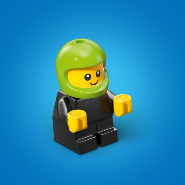 Kids can seat the junior minifigure behind the wheel.