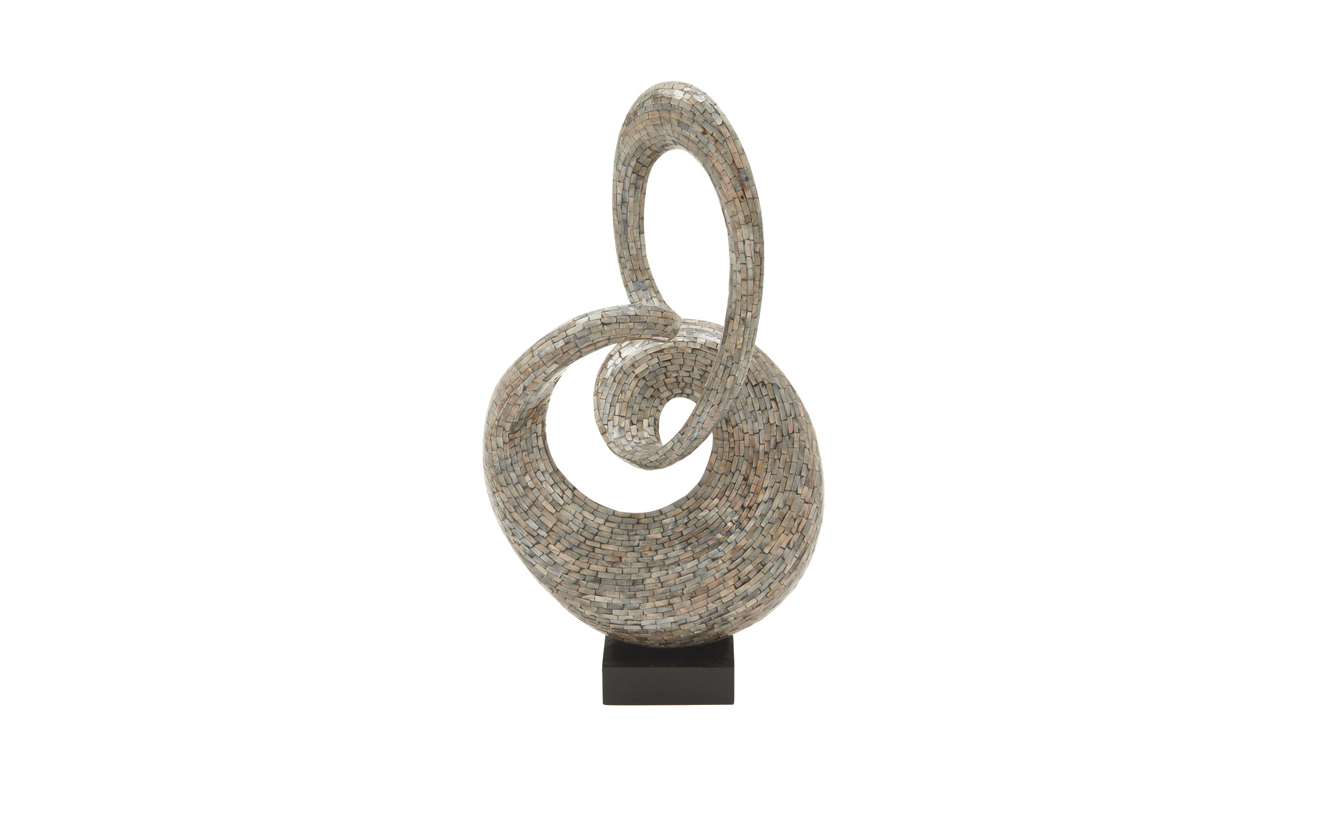 Litton Lane Gray Mother of Pearl Swirl Abstract Sculpture with 