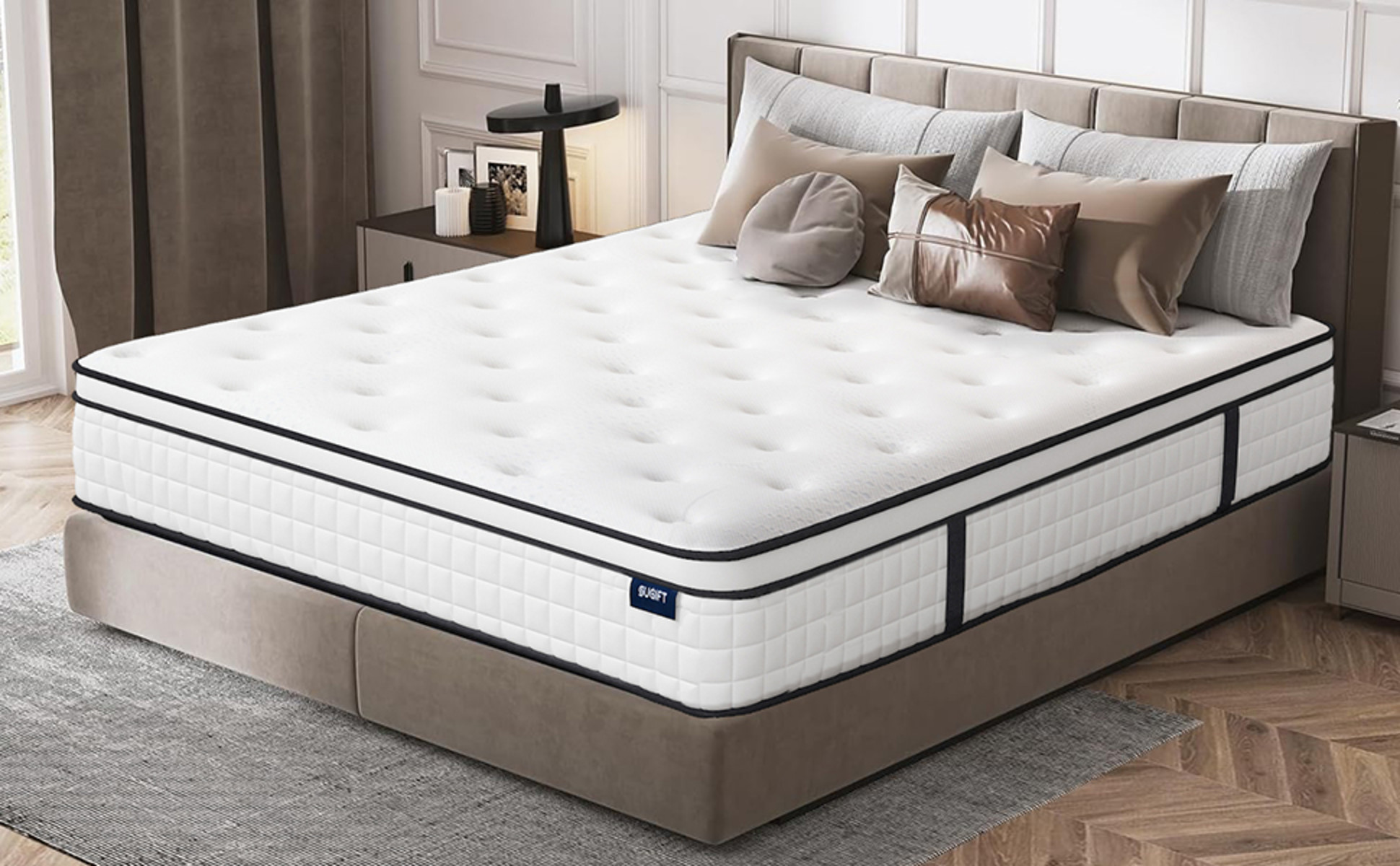 Serta castleview cushion firm shop euro pillowtop king mattress set