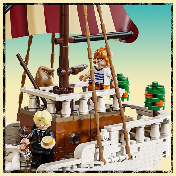 Nami controls the rudder, near her favorite tangerine trees.