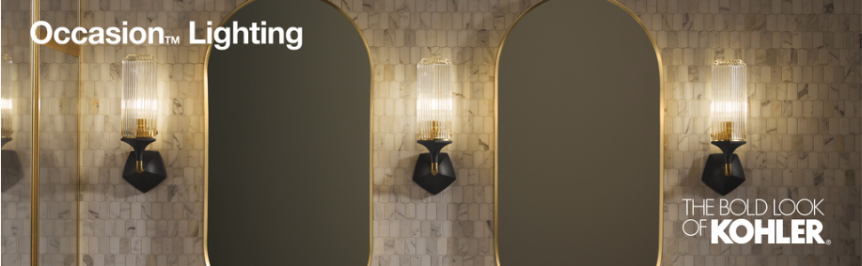KOHLER Occasion 14.89 in. 3-Light Matte Black Flush Mount