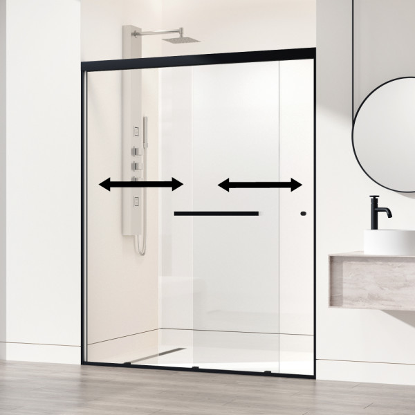 VIGO Satro 56 to 60 in. W x 74 in. H Double-Sliding Framed Door in