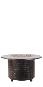 Fire Sense Perissa Woven Round Gas Fire Pit, Antique Bronze
