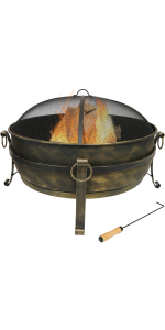 Sunnydaze Outdoor Camping or Backyard Large Round Cauldron Fire