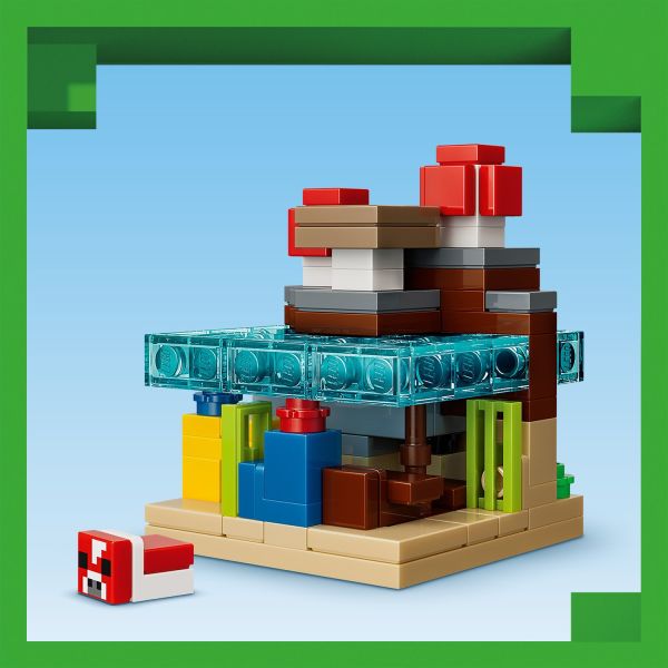 Featuring a coral reef, shipwreck and mushroom trees.