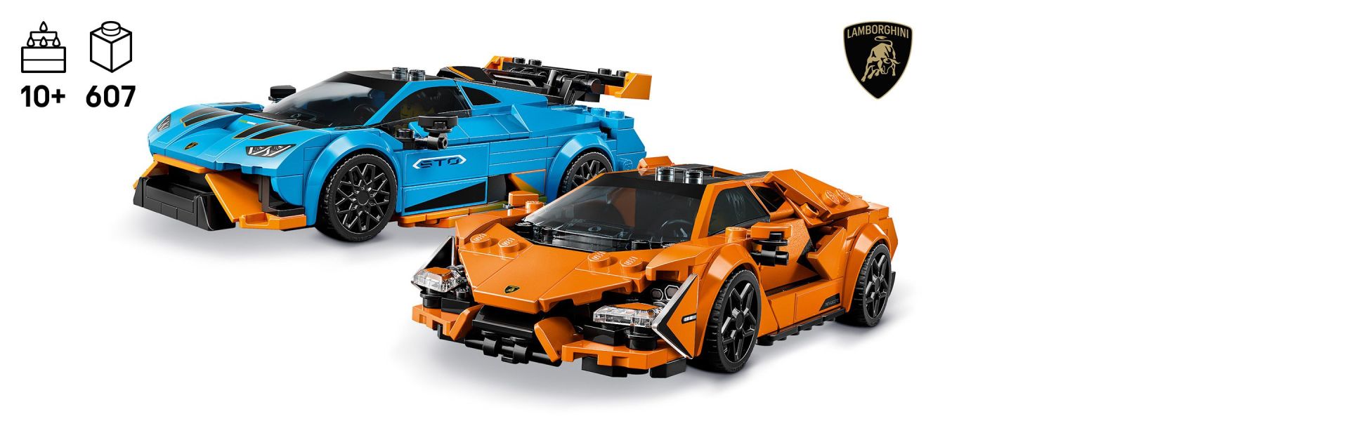 Superfast racing action awaits kids with this double pack of LEGO Speed Champions Lamborghini super sports cars.