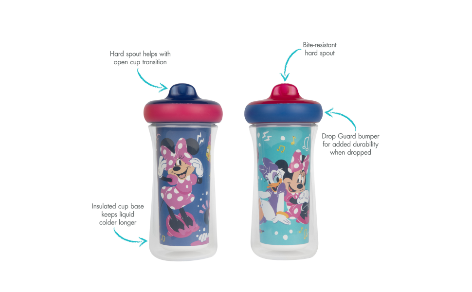 Disney Sippy Cups for Toddlers Learner Sippy Cups for Kids with Pacifier  BPA-Free Trainer Cup with Handles Leak-Proof Minnie Mouse and Mickey Mouse  Sippy Cups Perfect Unisex Gift for Children