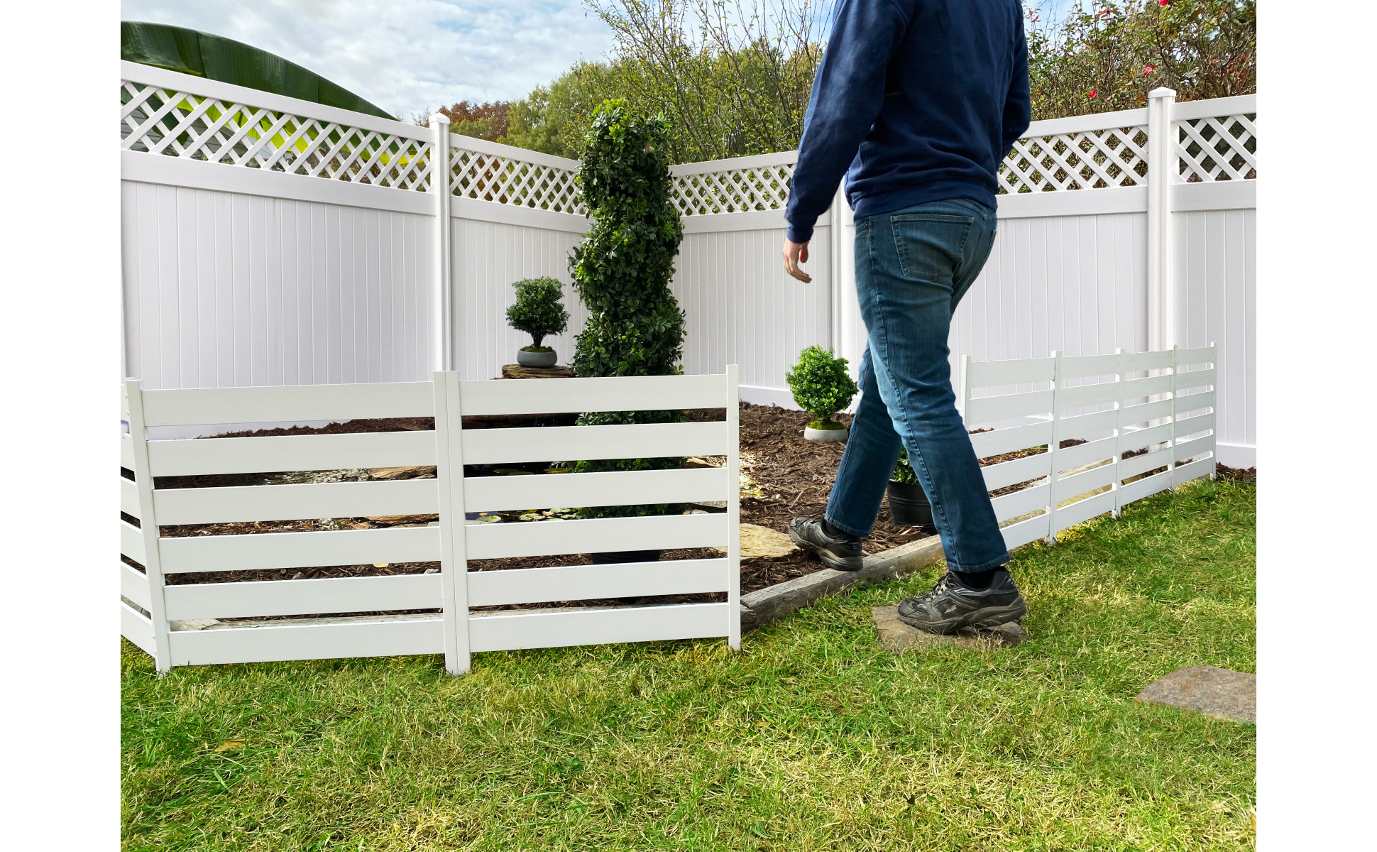 Outdoor Products No deals Dig Madison Vinyl Picket Fence, White