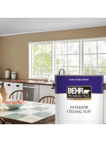 BEHR PREMIUM PLUS 1 gal. #73 Off White Flat Low Odor Interior Paint &  Primer 105001 - The Home Depot