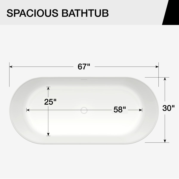MAAX Malindi 67 in. x 30 in. Acrylic Non-Whirlpool Flatbottom