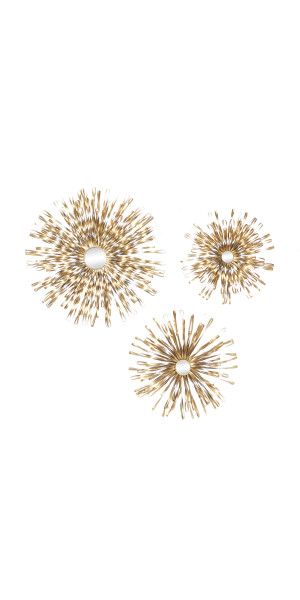 DecMode Gold Metal Sunburst Wall Decor with Capiz Accent - Walmart.com