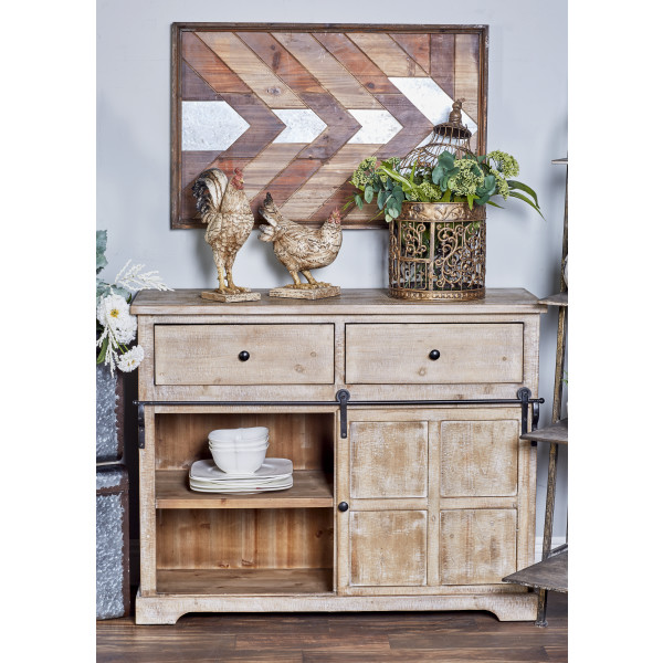 Monroe Lane Farmhouse Wood Cabinet, Brown