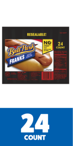 Ball Park Classic Hot Dogs, Club Pack Resealable Package