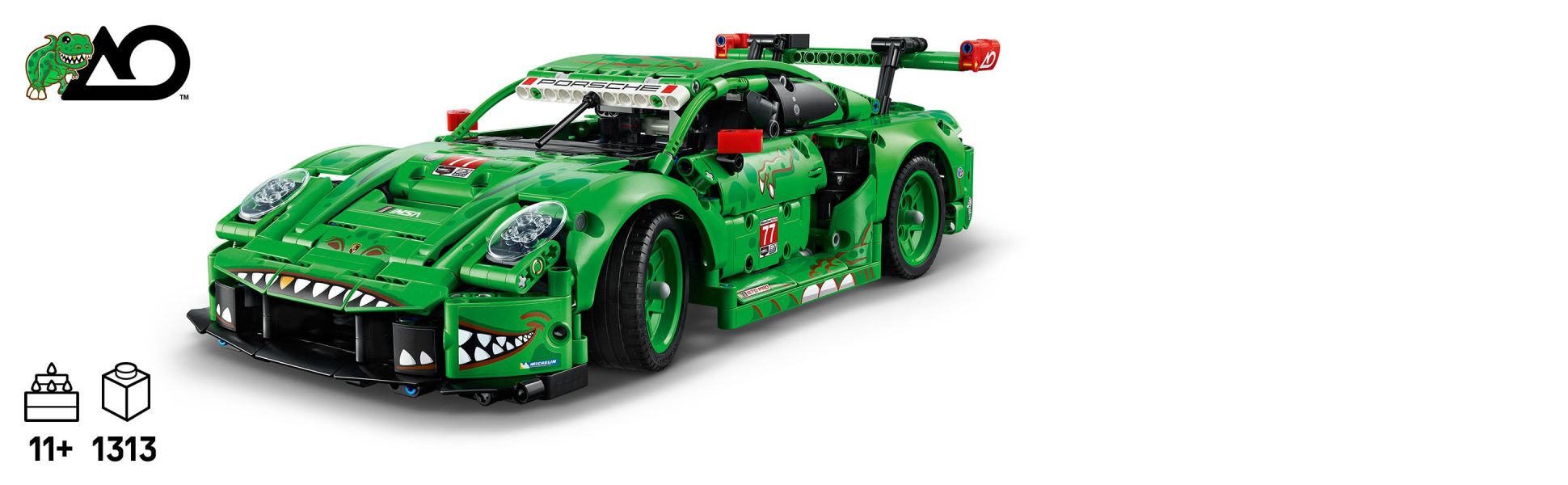 Check out the dinosaur design and celebrate a fan favorite in the world of endurance racing with this T. rex-inspired car toy.