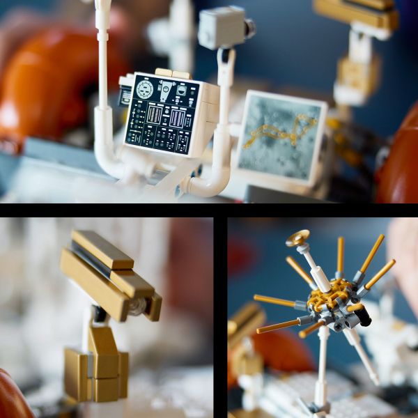 Explore the communications unit, TV camera and antennae.