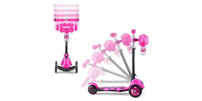 Xootz Kids Bubble Scooter Pink Foldable 3 Wheel Adjustable