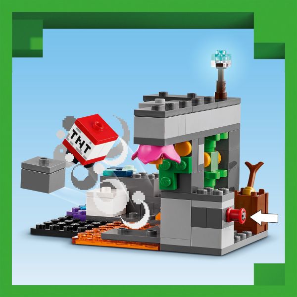 Use TNT to excavate the cave and uncover hidden diamonds.