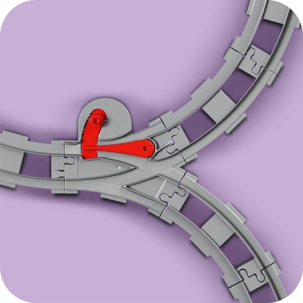 2-way points switch sends trains along a different path.