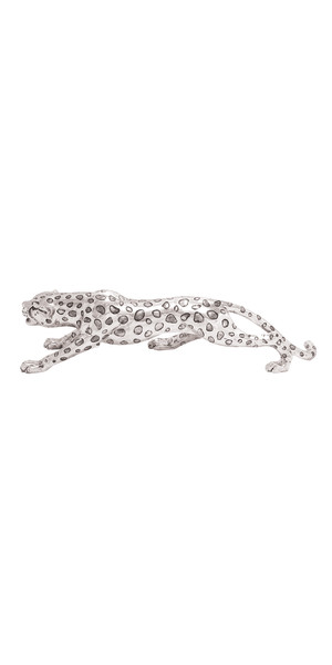 Grayson Lane Glam Silver Polystone Leopard Sculpture 365052
