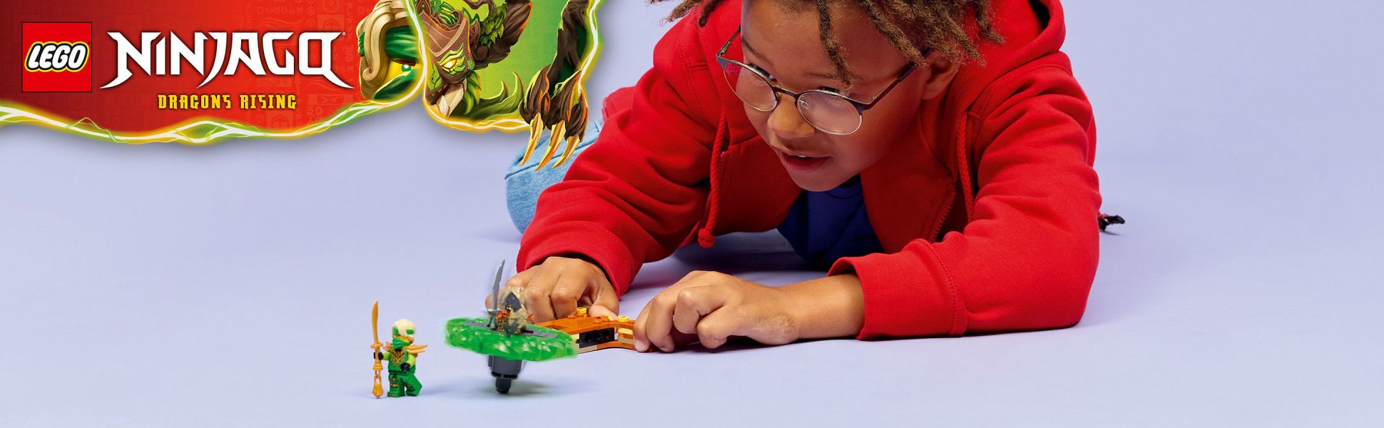 Recreate action from season 4 of the NINJAGO Dragons Rising TV show with this Lloyd vs. Earth Monster Spinner playset.