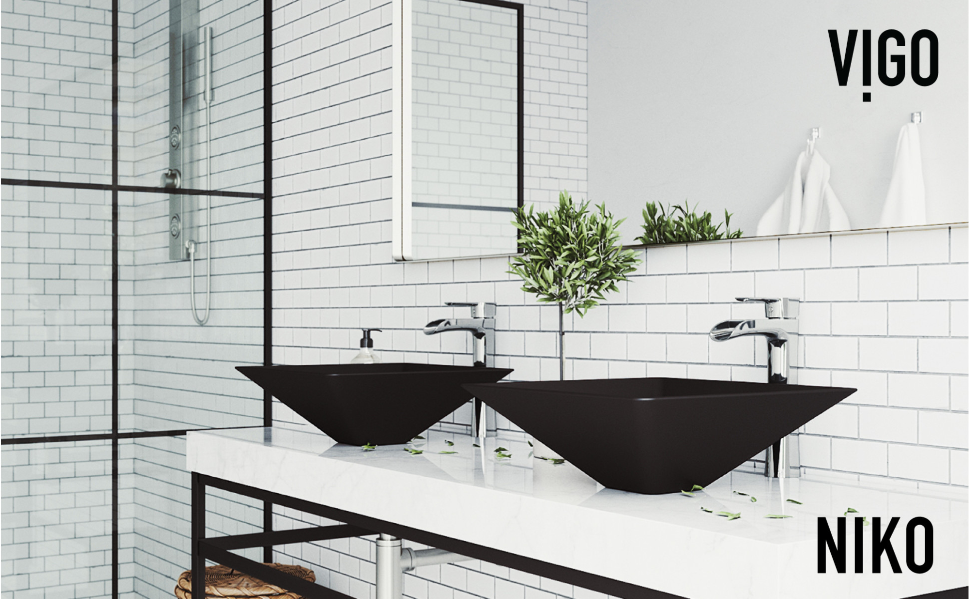VIGO Niko Single Handle Single-Hole Bathroom Vessel Faucet in
